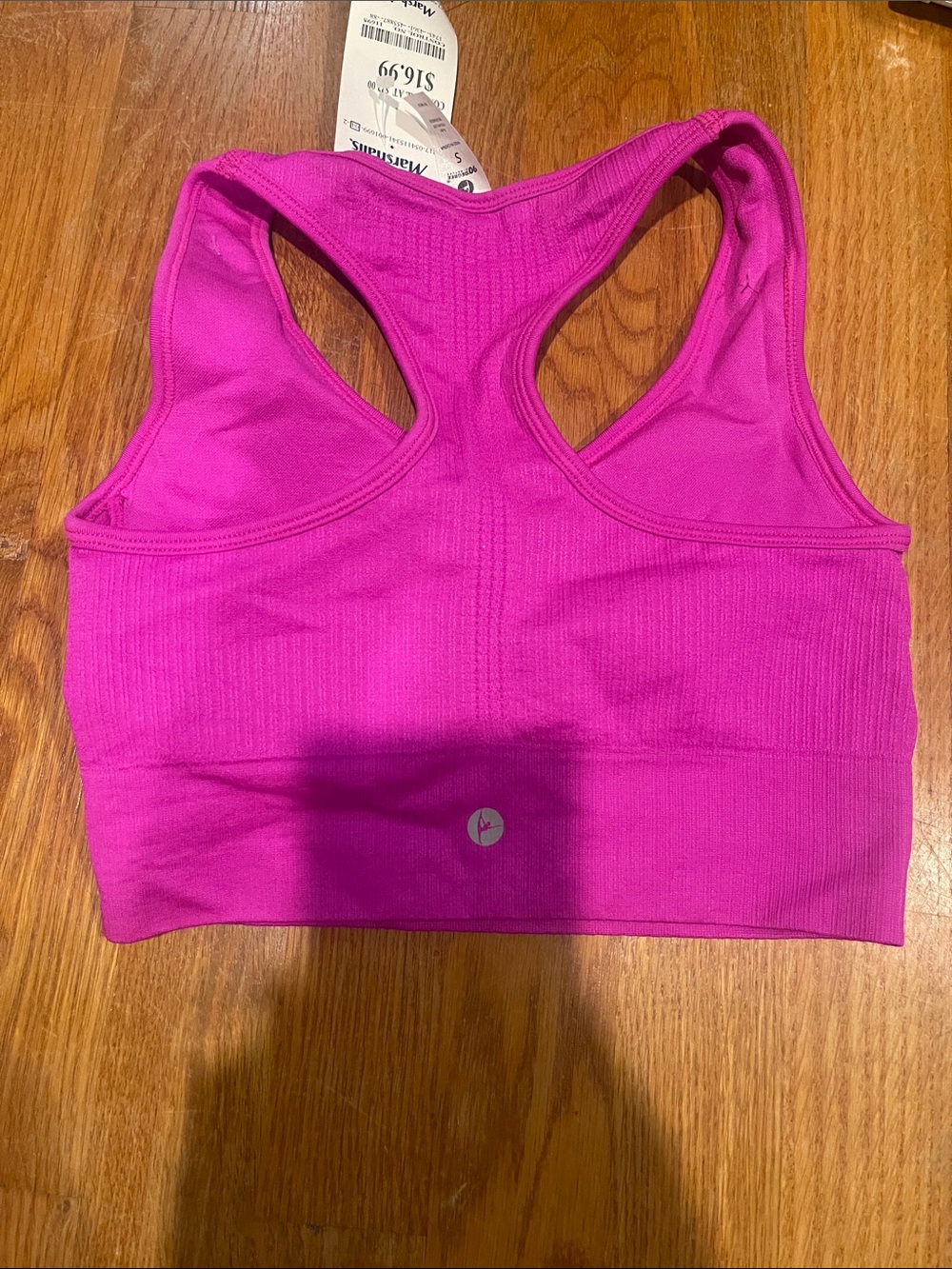 NWT Fuchsia Ribbed Racerback Sports Bra - Picture 3 of 5